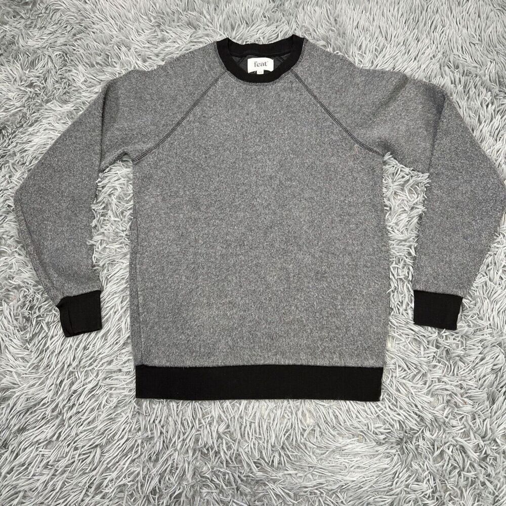 Feat Fleece Crewneck Sweatshirt Size XS Gray Neutral Athleisure Pullover Top